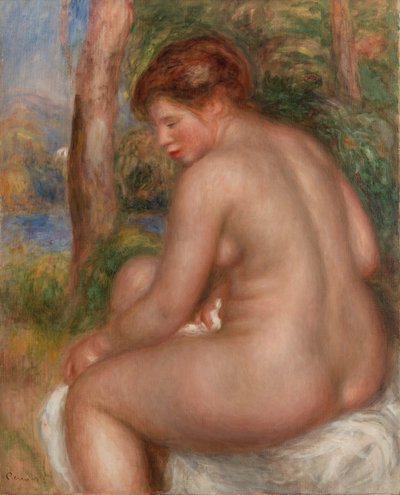 Baigneuse vue de trois quarts door Pierre Auguste Renoir